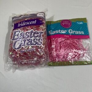 Easter Unlimited Easter Grass Pink Iridescent Basket Filler 2pk